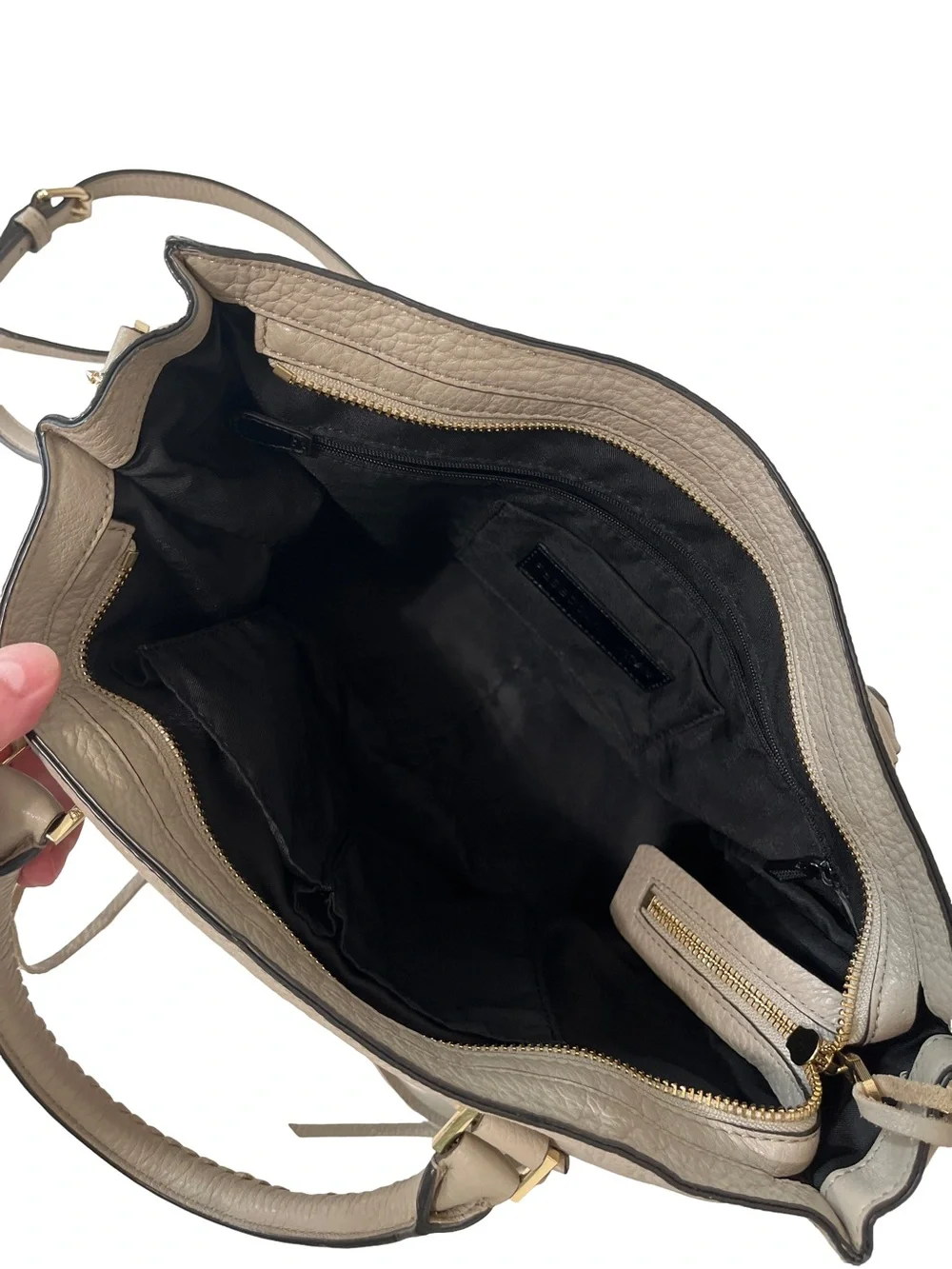 Rebecca Minkoff Khaki Leather Regan Satchel Crossbody Bag